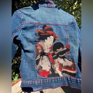 Furst embroidered Denim Jacket, unique, handmade excellent condition, sz small